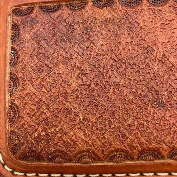 Leather Golf Scorecard Wallet Jamey Taylor Tooled with Clips for Golf Cart Visor - Picture 4 of 7